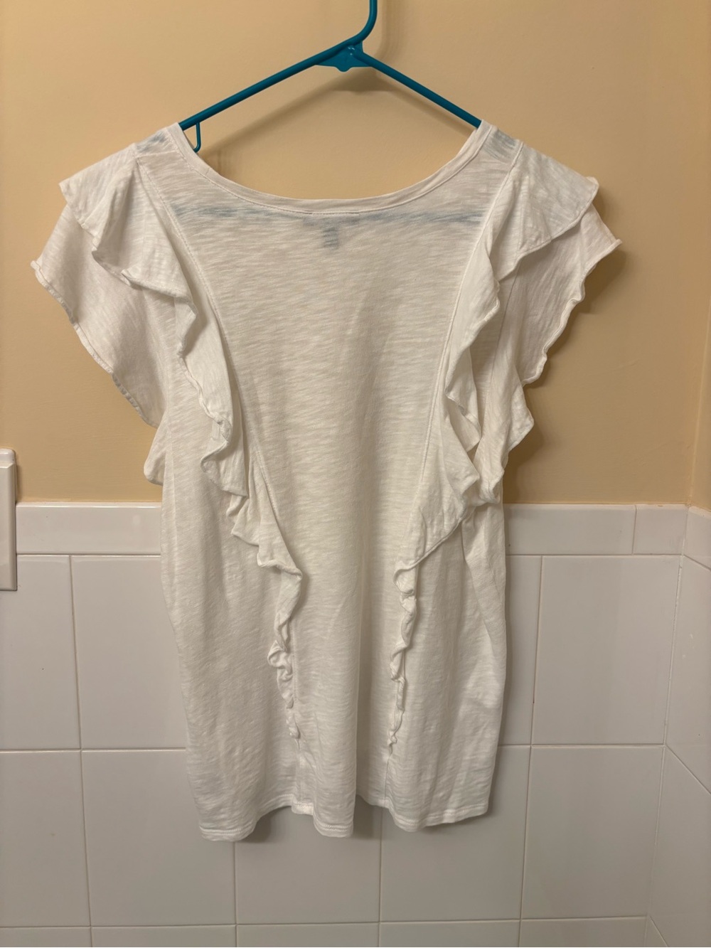 Express White Ruffle Top - Picture 2 of 4